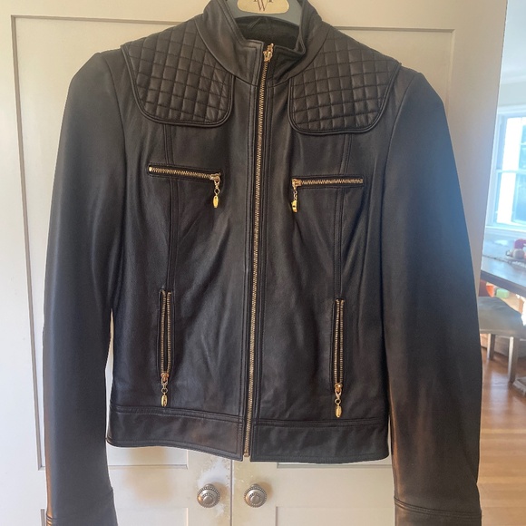 St. John Collection Jackets & Blazers - Pristine condition St. John Sport Coat black leather moto jacket size small